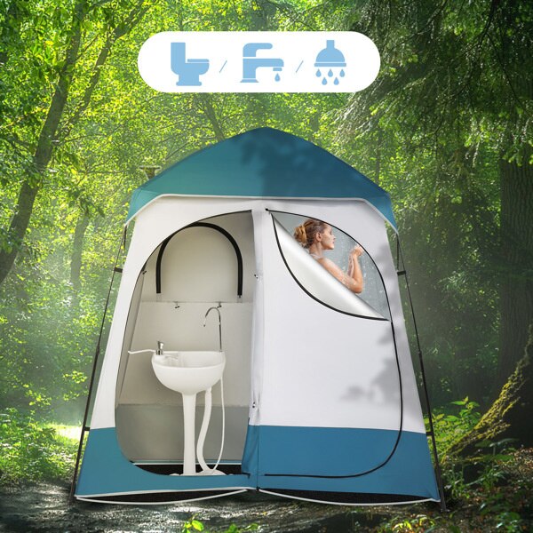 Cheap Goat Tents Waterproof Beach Tents Outdoor Camping Shelter Oxford Cloth Durable Double People Dressing Tent 229*229*122cm   